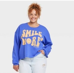 Blue 'Smile More' Sweatshirt
